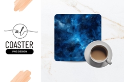 Blue nebula square coaster png design Product Image 1