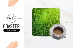Green sparkle square coaster png design Product Image 1