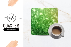 Green sparkle square coaster png design Product Image 1