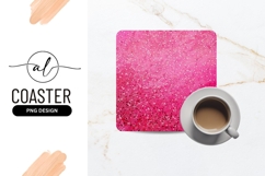 Pink confetti square coaster png design Product Image 1