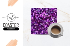 Purple and pink confetti square coaster png design Product Image 1