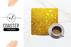 Golden glitter square coaster png design Product Image 1