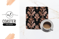 Elegant damask pattern square coaster png design Product Image 1