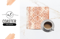 Elegant rose gold floral square coaster png design Product Image 1
