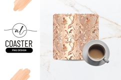 Elegant rose gold damask square coaster png design Product Image 1
