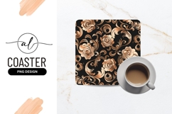 Elegant rose pattern square coaster png design Product Image 1