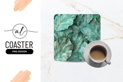 Square coaster png design with leaf pattern Product Image 1