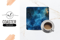 Cosmic nebula square coaster png design Product Image 1