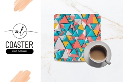 Colorful Triangle Pattern Square Coaster Png Background Product Image 1