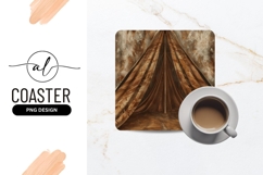 Brown wooden square coaster png design Product Image 1