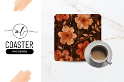 Vintage floral square coaster png design Product Image 1