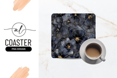 Elegant dark floral coaster design Product Image 1