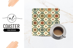 Vintage floral square coaster png design Product Image 1