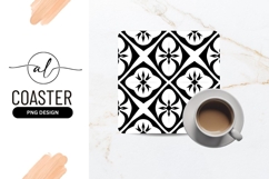 Seamless Black And White Tile Pattern Square Coaster Product Image 1