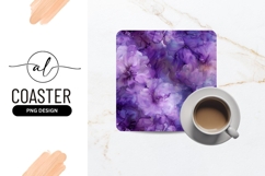 Purple floral square coaster png design Product Image 1
