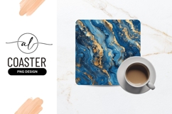 Blue marble square coaster png design Product Image 1