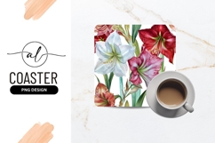 Amaryllis Flowers Watercolor Illustration Seamless Pattern Product Image 1