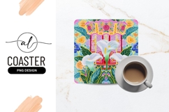 Floral Composition Square Coaster Png Image Product Image 1