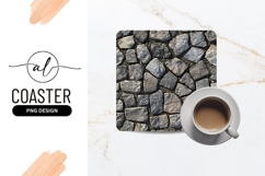 Stone Pavement Texture Top Down Square Coaster Product Image 1
