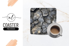 Cracked Rock Texture Background For Square Coaster Png Product Image 1