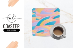 Abstract Pastel Colored Geometric Background Square Coaster Product Image 1