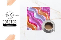 Pink Orange Glossy Wavy Abstract Background Product Image 1