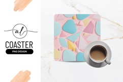 Pastel Geometric Shapes Square Coaster Png Product Image 1
