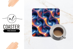 Abstract Blue Orange Wavy Fluid Background Pattern Product Image 1