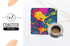 Colorful Abstract Paint Splatter Background Square Coaster Product Image 1