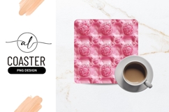 Pink Rounded Structures Seamless Square Coaster Png Product Image 1