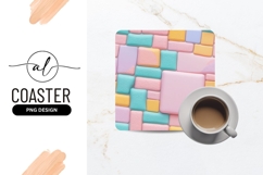 Pastel Geometric Shapes Square Coaster Png Product Image 1