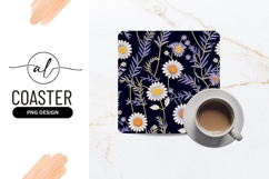Floral Pattern With Daisies On Dark Background Product Image 1