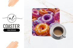 Colorful Donuts And Spheres Square Coaster Png Product Image 1