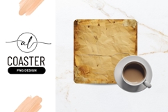Vintage Paper Texture Square Coaster Png Product Image 1