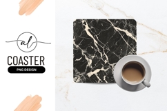 Black Marble Texture Square Coaster Png Product Image 1