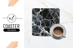 Black Marble Texture Background Square Coaster Png Product Image 1