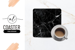 Black Marble Texture Square Coaster Png Pattern Product Image 1