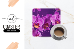 Purple Orchids with Paint Splashes on a Dark Purple Product Image 1