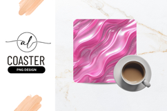 Pink Glossy Wavy Texture with Shimmering Highlights Product Image 1