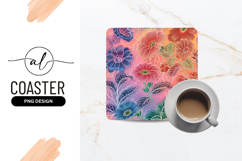 Floral Illustration with Colorful Flowers and White Outlines Product Image 1