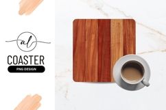 Vertical Brown Wood Planks Square Coaster Png Product Image 1
