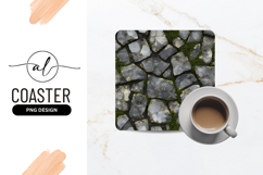 Stone Pavement Texture with Green Moss and Cracks Product Image 1