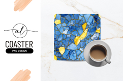 Abstract Blue and Yellow Mosaic with Gold Veins Product Image 1