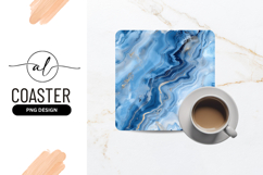 Abstract Blue Marble Texture with Gold Veins and Swirling Product Image 1