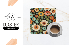 Floral Pattern with Orange Yellow Teal and White Flowers Product Image 1