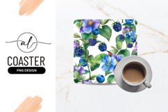 Watercolor Floral Pattern with Blueberries Blackberries Product Image 1