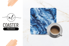 Abstract Blue Marble Swirls and Veins Patterned Background Product Image 1