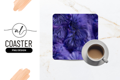 Abstract Purple Fur Texture Square Coaster Sublimation Product Image 1