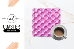 Pink Hexagon Tile Pattern with Cracked Surface Design Product Image 1
