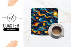 Colorful Cosmic Illustration Planets Stars and Swirling Product Image 1